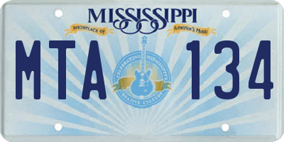 MS license plate MTA134