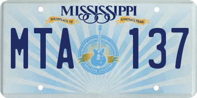 MS license plate MTA137