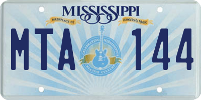MS license plate MTA144