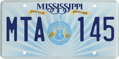 MS license plate MTA145