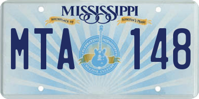 MS license plate MTA148