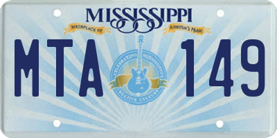 MS license plate MTA149