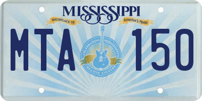 MS license plate MTA150