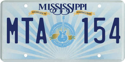 MS license plate MTA154