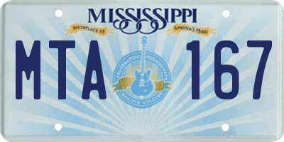 MS license plate MTA167