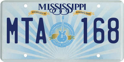 MS license plate MTA168