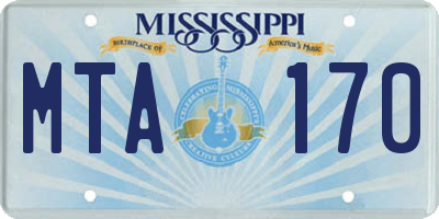 MS license plate MTA170