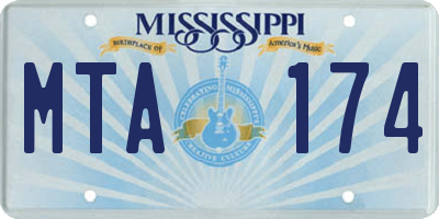 MS license plate MTA174