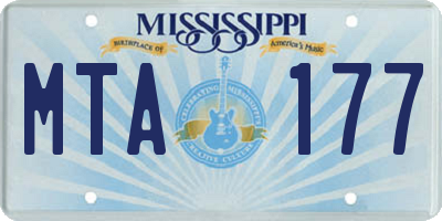 MS license plate MTA177