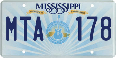 MS license plate MTA178
