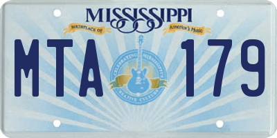MS license plate MTA179