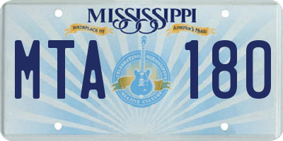 MS license plate MTA180
