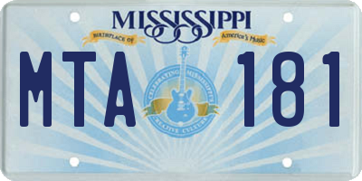 MS license plate MTA181