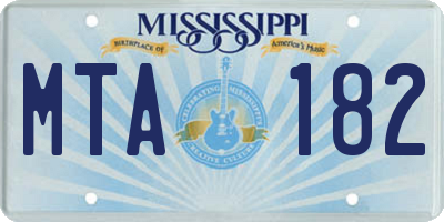MS license plate MTA182