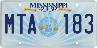 MS license plate MTA183