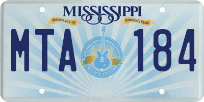 MS license plate MTA184