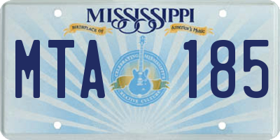 MS license plate MTA185