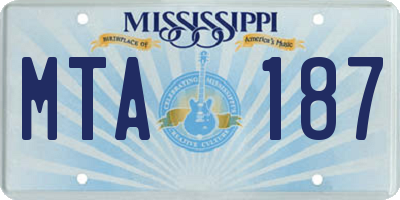 MS license plate MTA187