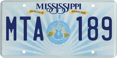 MS license plate MTA189