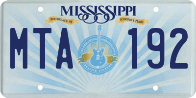 MS license plate MTA192