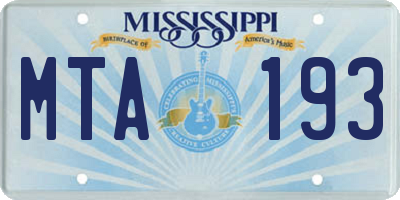 MS license plate MTA193