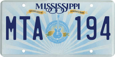 MS license plate MTA194