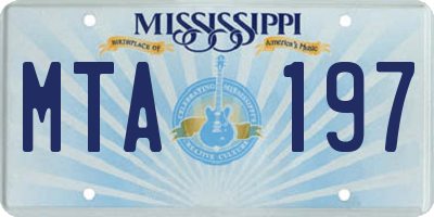 MS license plate MTA197