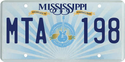 MS license plate MTA198