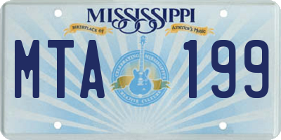 MS license plate MTA199