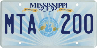 MS license plate MTA200