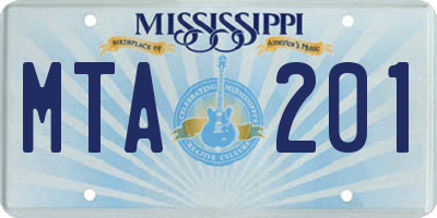MS license plate MTA201