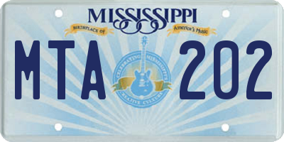 MS license plate MTA202