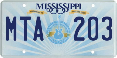 MS license plate MTA203
