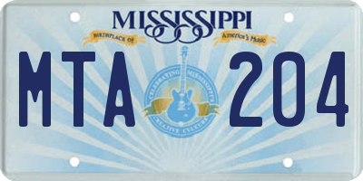 MS license plate MTA204
