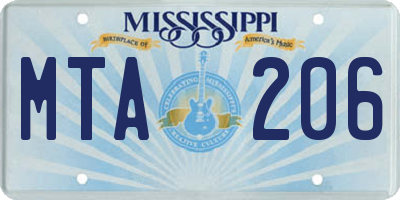MS license plate MTA206