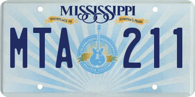 MS license plate MTA211