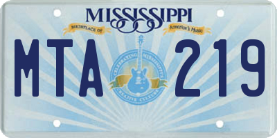 MS license plate MTA219