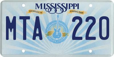 MS license plate MTA220