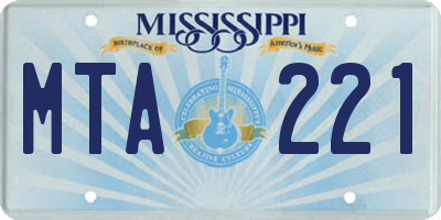 MS license plate MTA221