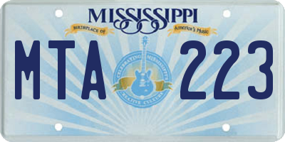 MS license plate MTA223