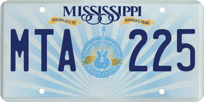 MS license plate MTA225