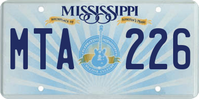 MS license plate MTA226