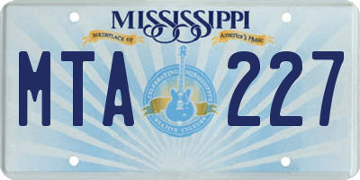 MS license plate MTA227