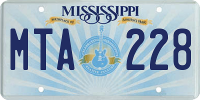 MS license plate MTA228