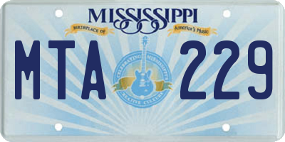 MS license plate MTA229