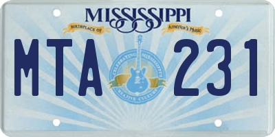 MS license plate MTA231