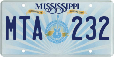 MS license plate MTA232