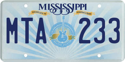 MS license plate MTA233