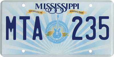 MS license plate MTA235