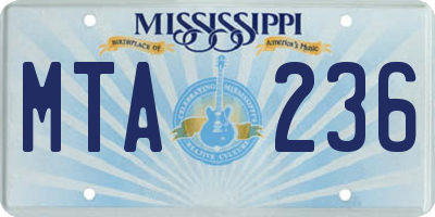 MS license plate MTA236